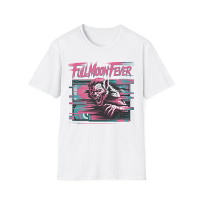 Full Moon Fever Retro  Werewolf VHS Glitch Graphic Halloween T-Shirt