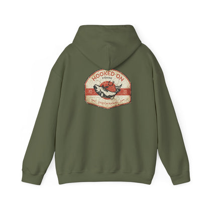 Hooked On Fishing Weathered AF  Hooded Sweatshirt