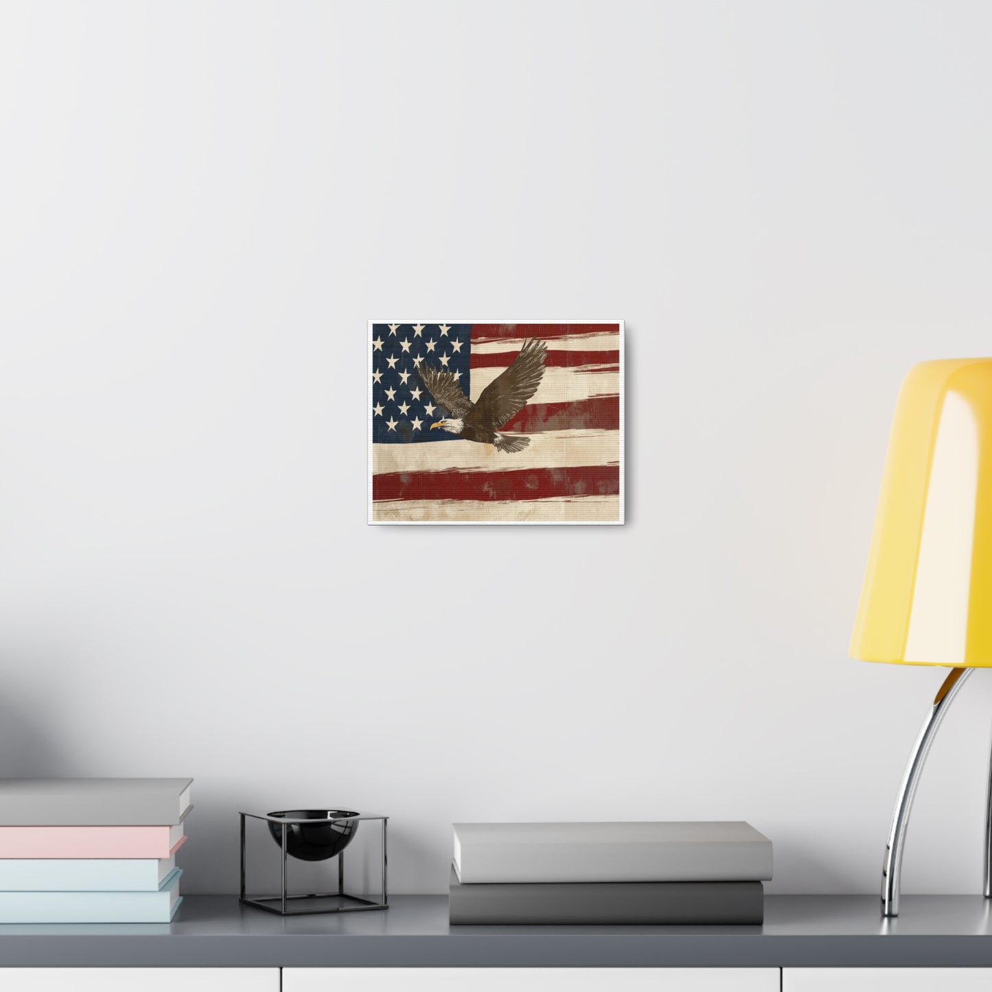 Distressed Vintage American Flag w/ Eagle Canvas (No Frame)