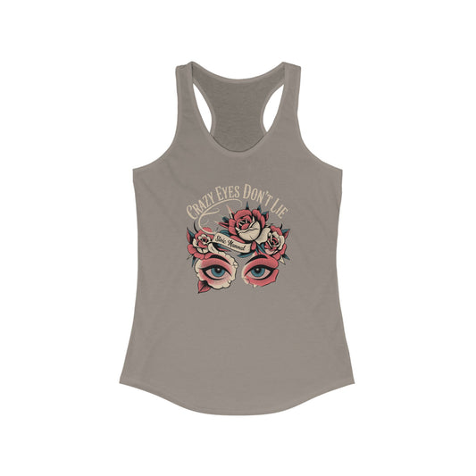 Crazy Eyes Don't Lie Tattoo Style Racerback Tank