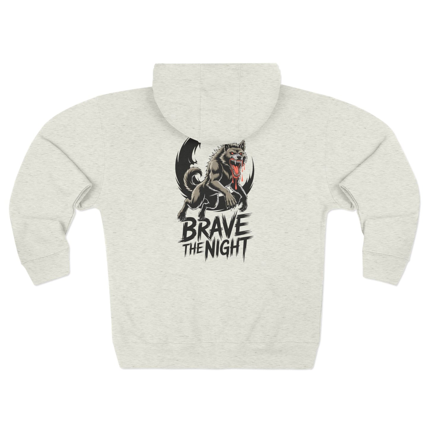 Brave the Night Hoodie, Unisex Zip Front Sweatshirt