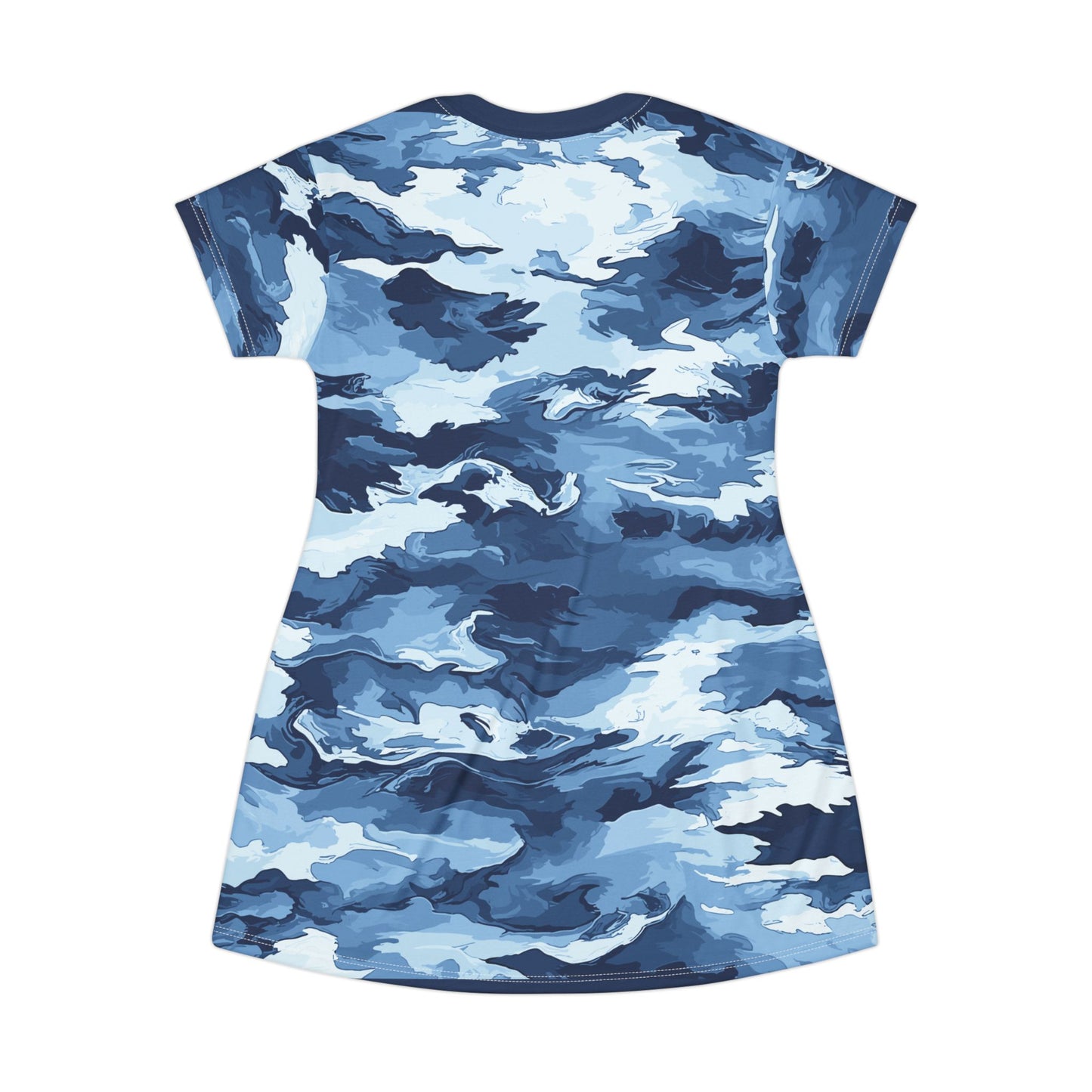 Sun & Surf Stoic Mammal T-Shirt Dress – Nautical Camo for Beach, Boating & Summer Vibes
