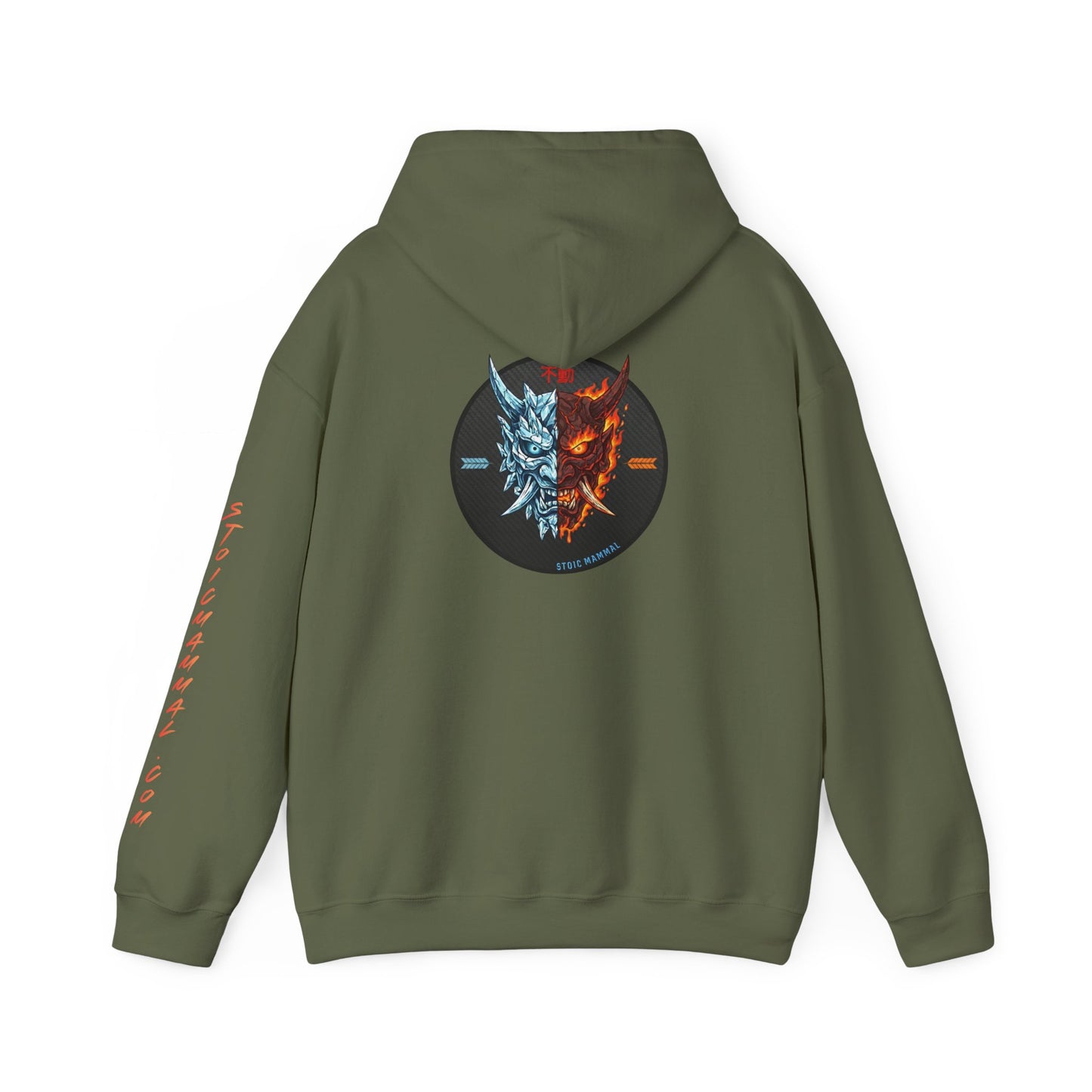 Fire and Ice Stoic Mammal Kanji Style Hoodie
