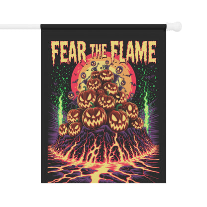 Halloween Garden Banner, Spooky Outdoor Decor, Fall Flag, Fear the Flame Yard Art, Pumpkin Decorations