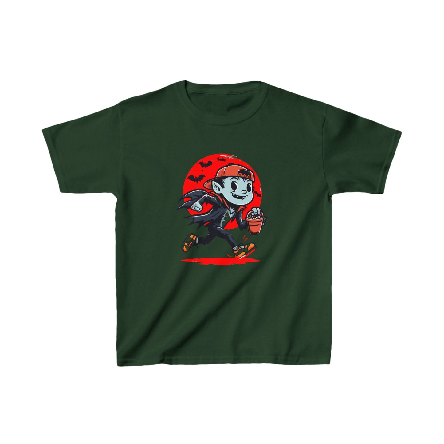 Halloween Vampire Running with Candy Kids Heavy Cotton™ Tee