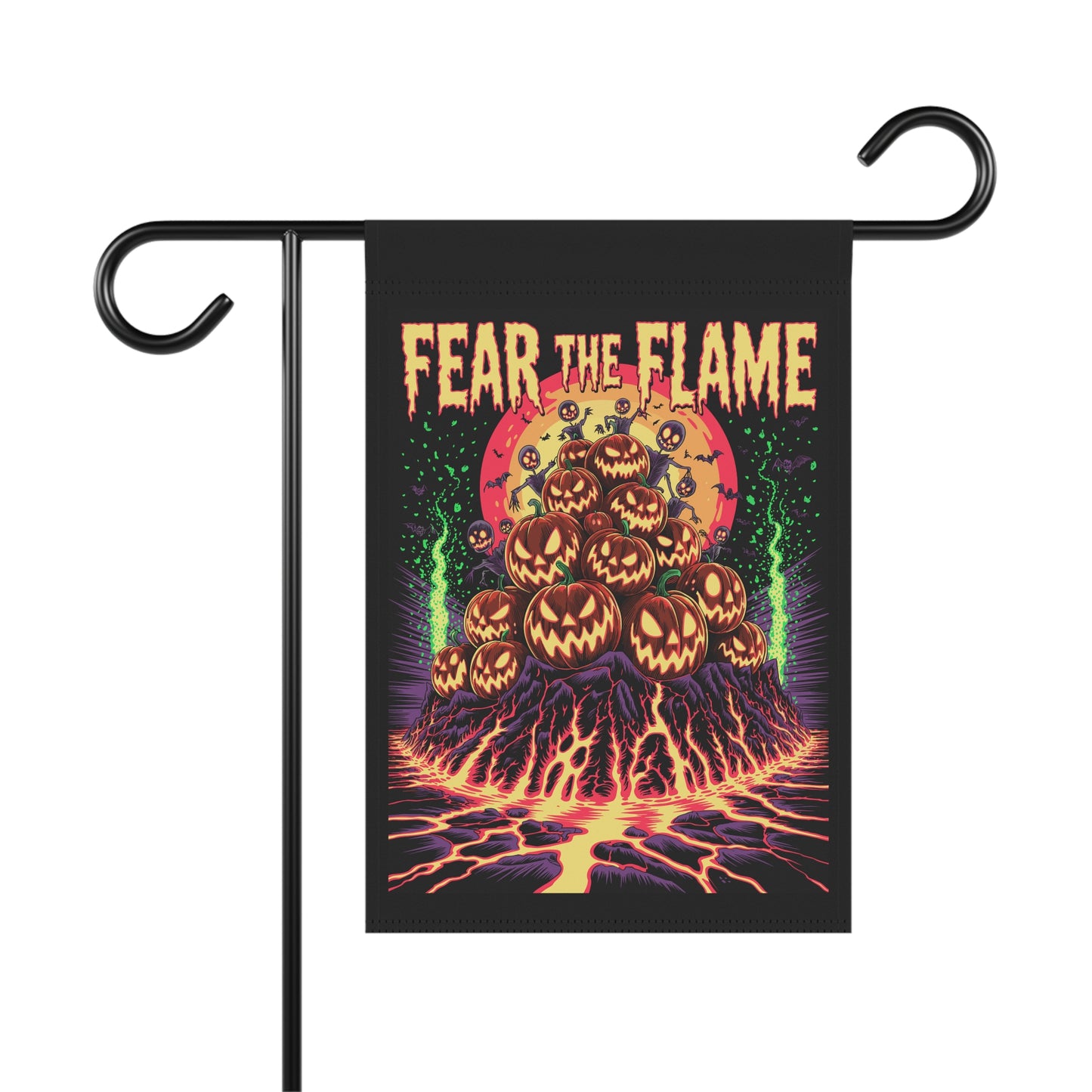 Halloween Garden Banner, Spooky Outdoor Decor, Fall Flag, Fear the Flame Yard Art, Pumpkin Decorations