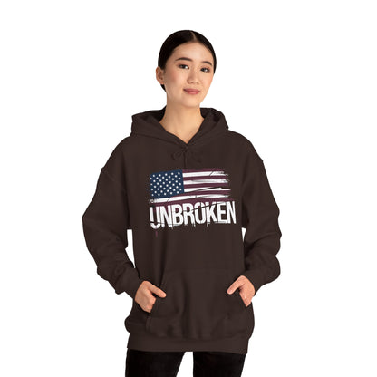 Unbroken Tattered American Flag Unisex Heavy Blend™ Hooded Sweatshirt