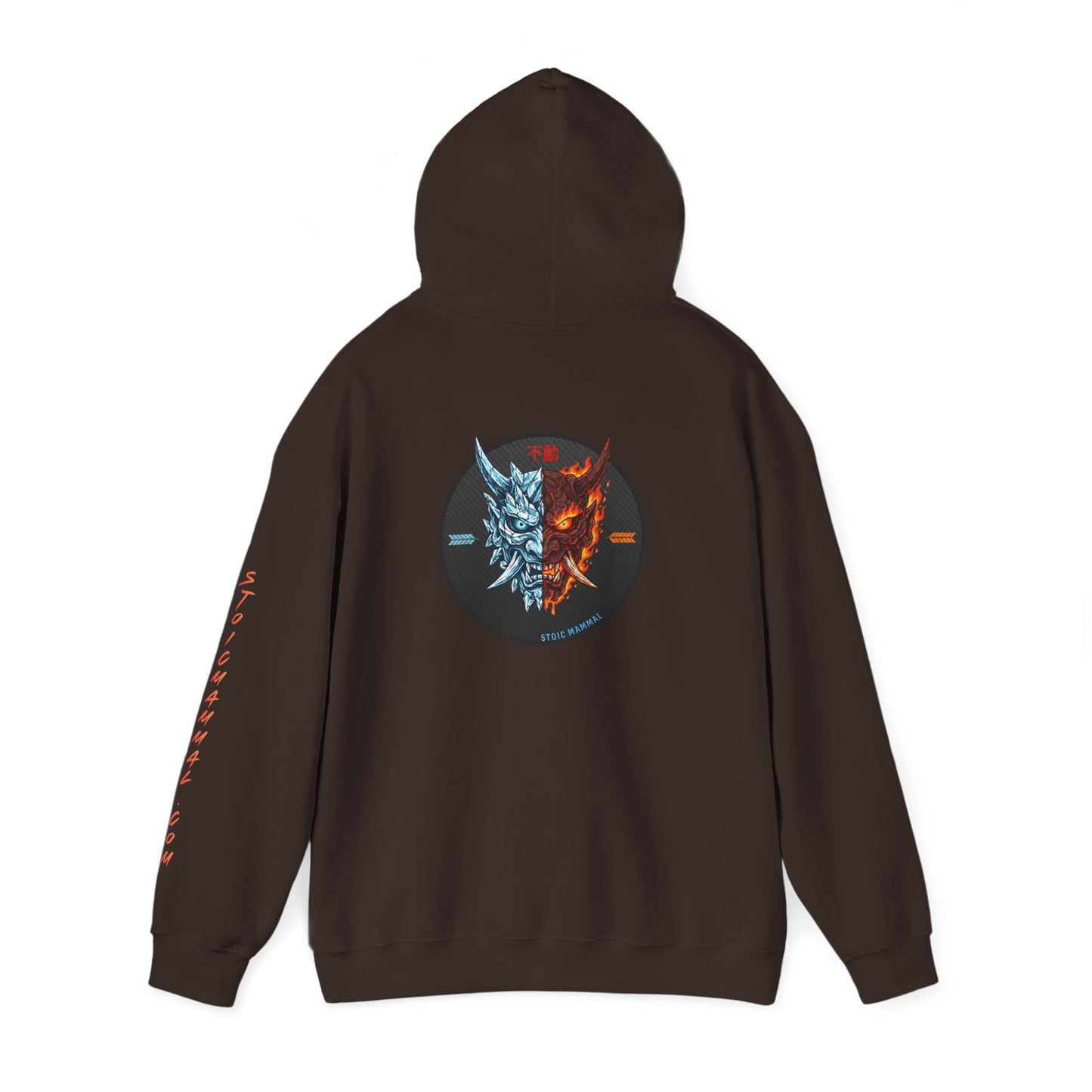 Fire and Ice Stoic Mammal Kanji Style Hoodie