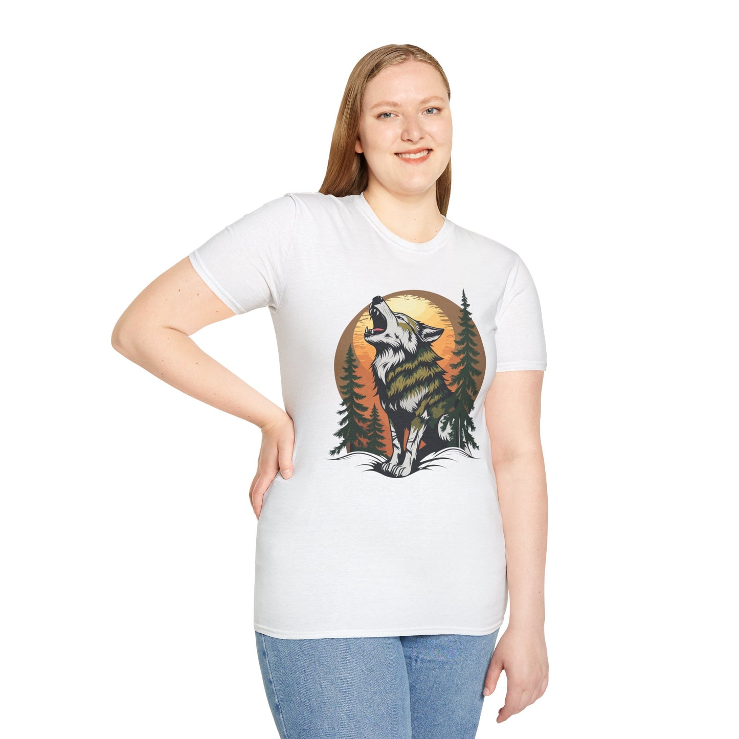 Howling Wolf Abstract T-Shirt