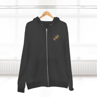 Warrior Spirit Samurai Bear Kanji Japanese Rising Sun Zip Hoodie