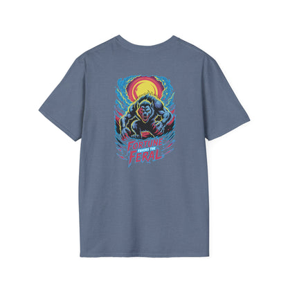 Fortune Favors The Feral Werewolf Graphic Halloween T-Shirt