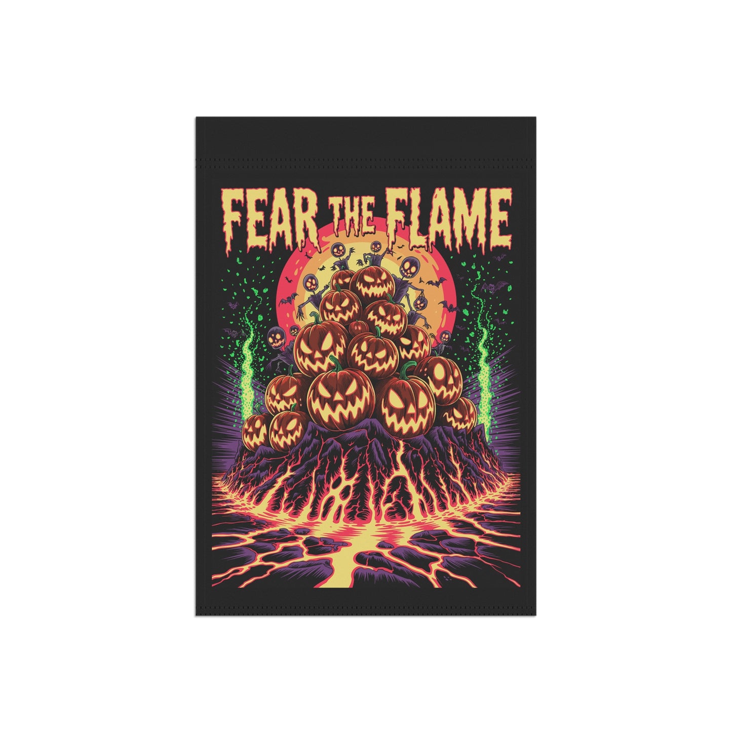 Halloween Garden Banner, Spooky Outdoor Decor, Fall Flag, Fear the Flame Yard Art, Pumpkin Decorations