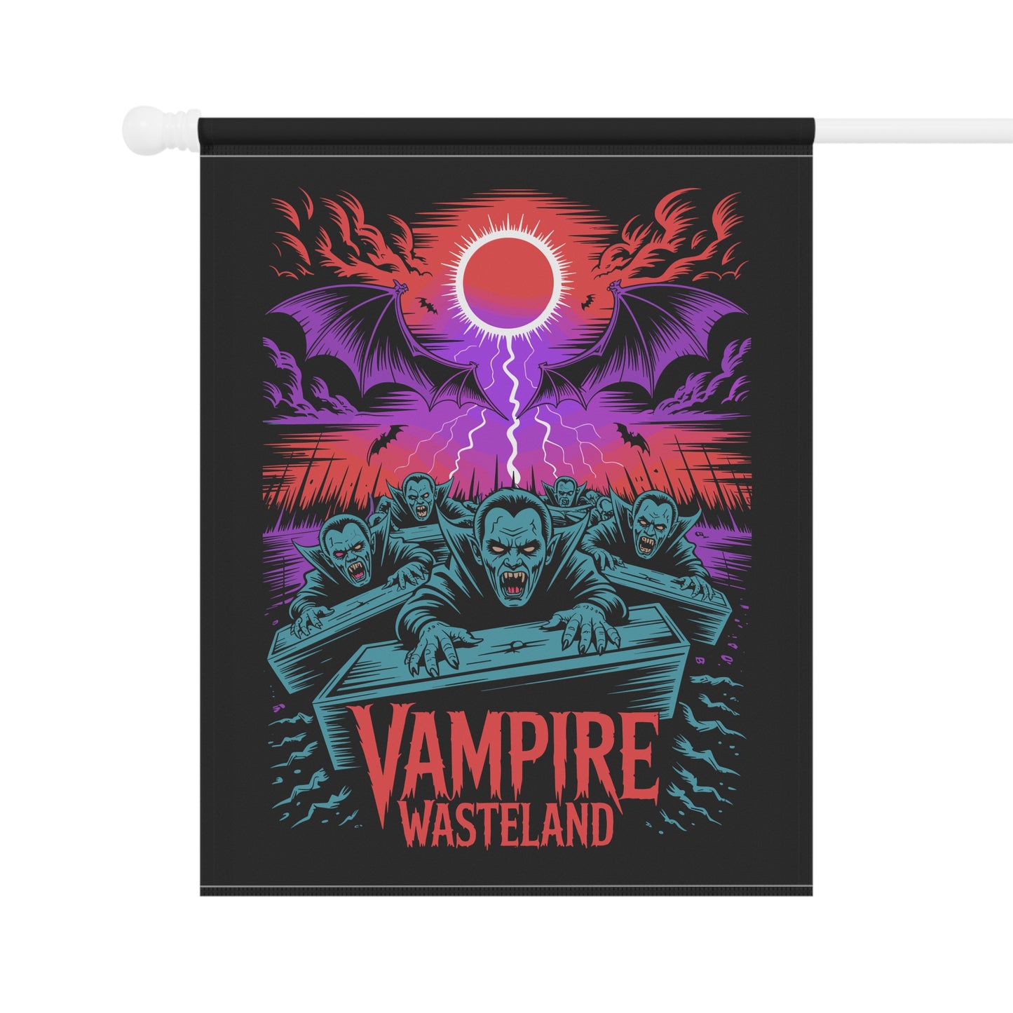 Vampire Wasteland Halloween Garden Banner, Spooky Outdoor Decor, Fall Flag, Yard Art, Pumpkin Decorations