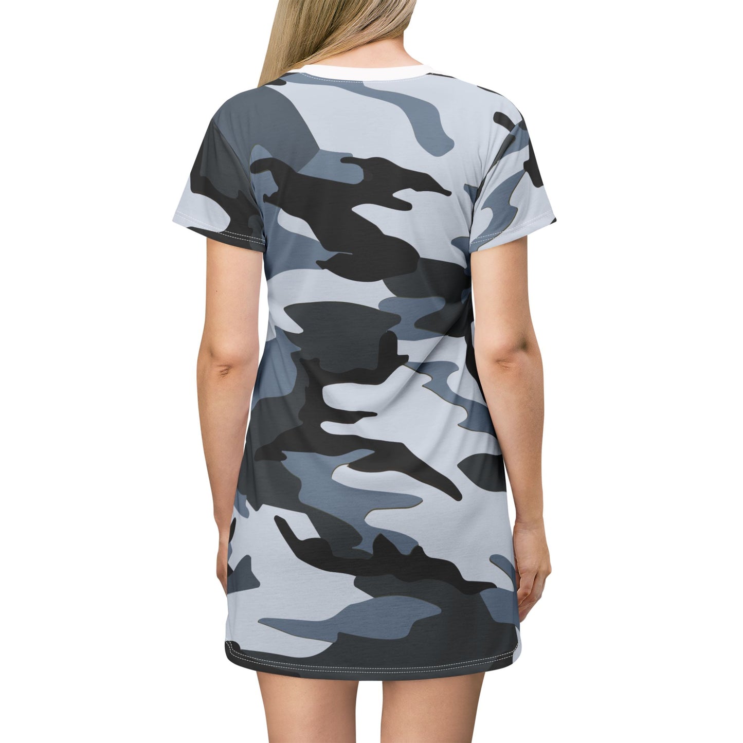 Coastal Shadow Camo T-Shirt Dress – Stoic Mammal Summer Camo for Beach Days & Lake Life