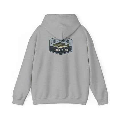 Stoic Mammal "Hooked On" Bass Fishing Hoodie - Classic Angler Pullover