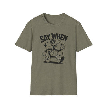 Beaky Slice Say When T-Shirt Retro Duck Cartoon Tee