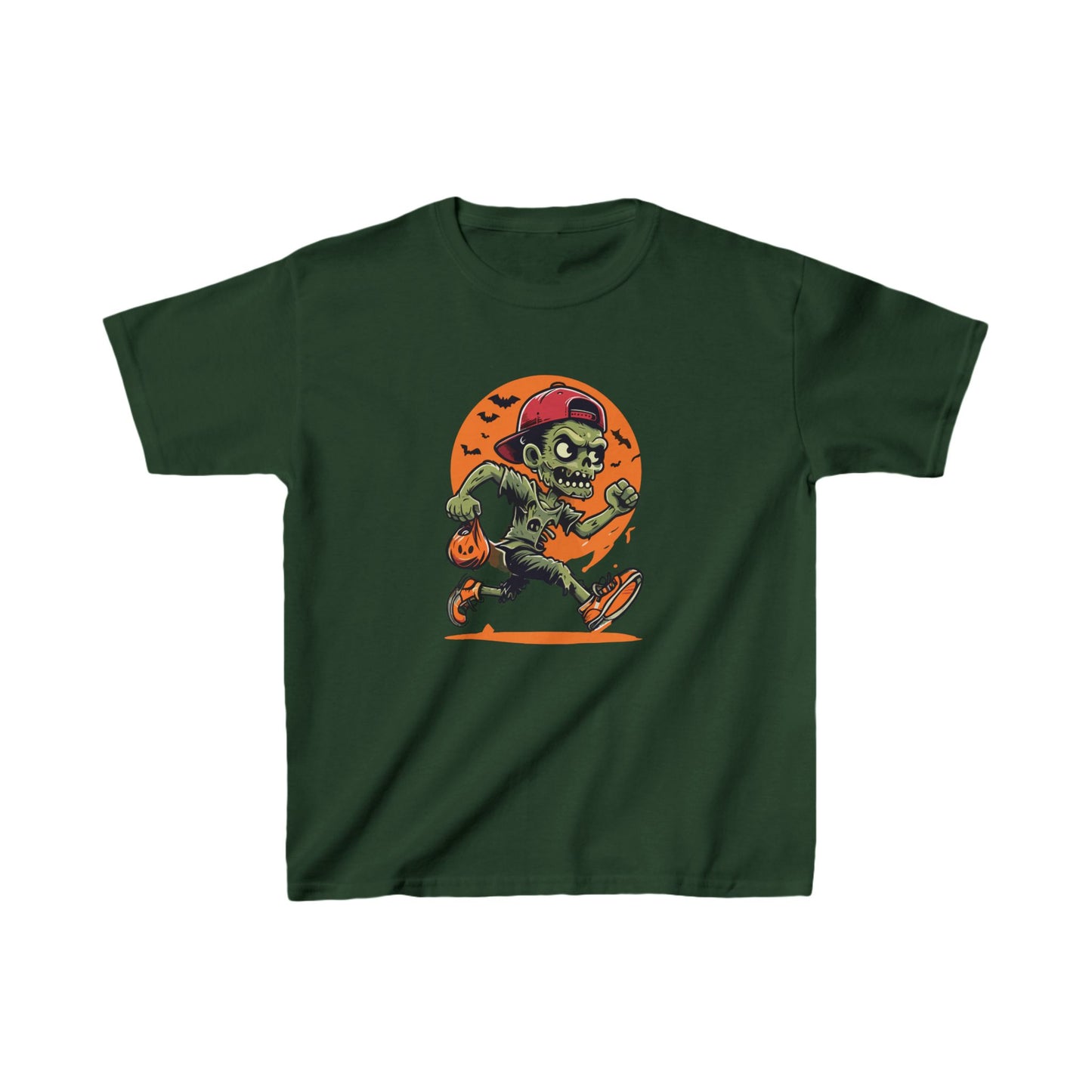 Halloween Zombie Running with Candy Kids Heavy Cotton™ Tee