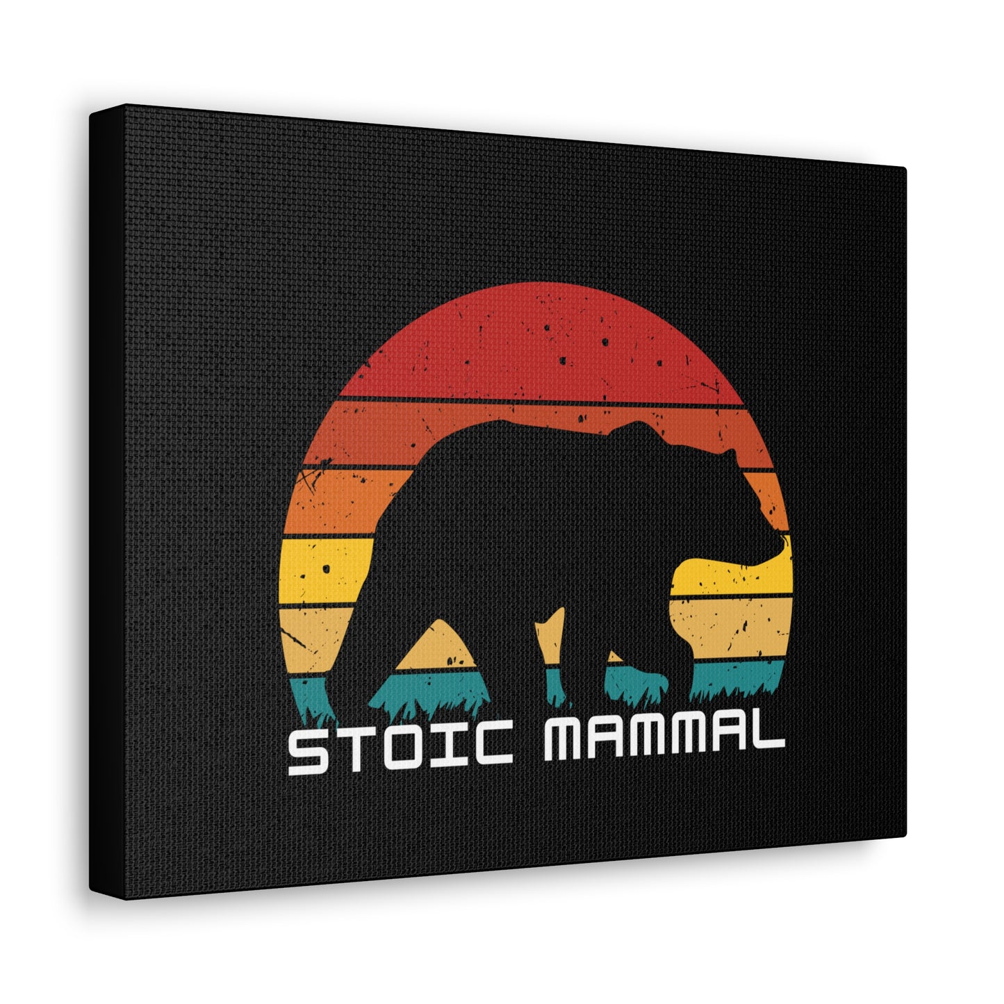 Retro Bear Stoic Mammal Canvas (No Frame)