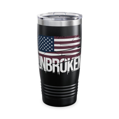 Unbroken American Tattered Flag Ringneck Tumbler, 20oz