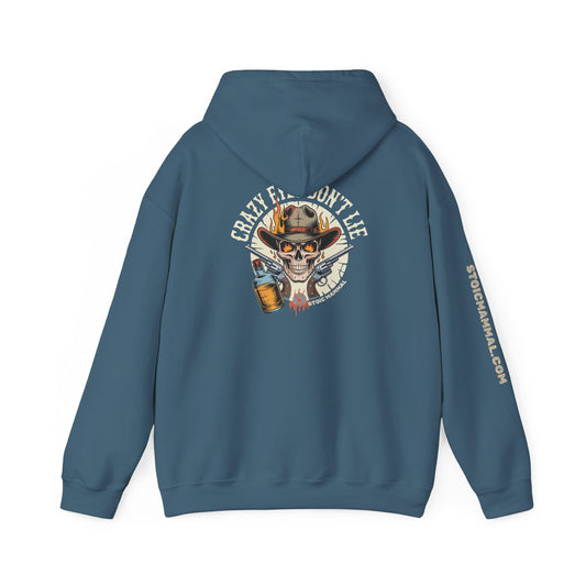 Crazy Eyes Don't Lie Western Tattoo Skull Design Full Graphic Hoodie