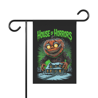 House Of Horrors Halloween Garden Banner, Spooky Outdoor Decor, Fall Flag, Yard Art, Pumpkin Decorations