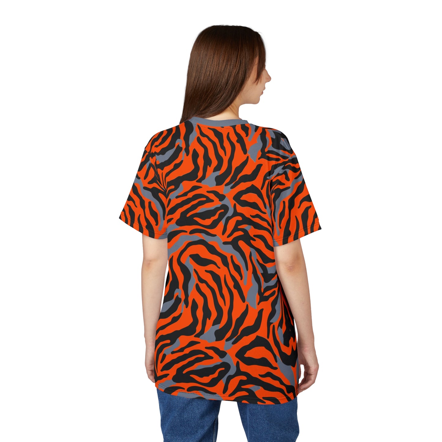 Cincinnati Fan Tiger Stripe Football Unisex Cut & Sew Tee