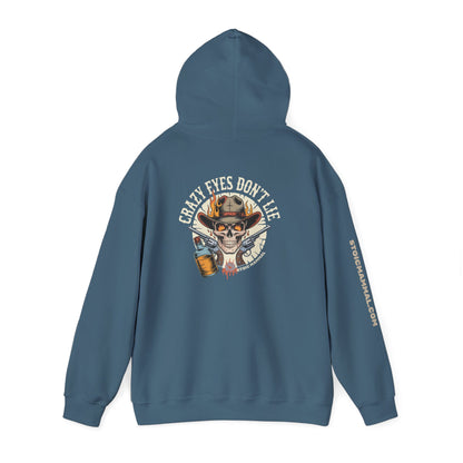 Crazy Eyes Don't Lie Western Tattoo Skull Design Full Graphic Hoodie