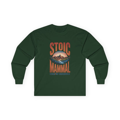 Human Not Housebroken Long Sleeve Tee Vintage Mountain Graphic