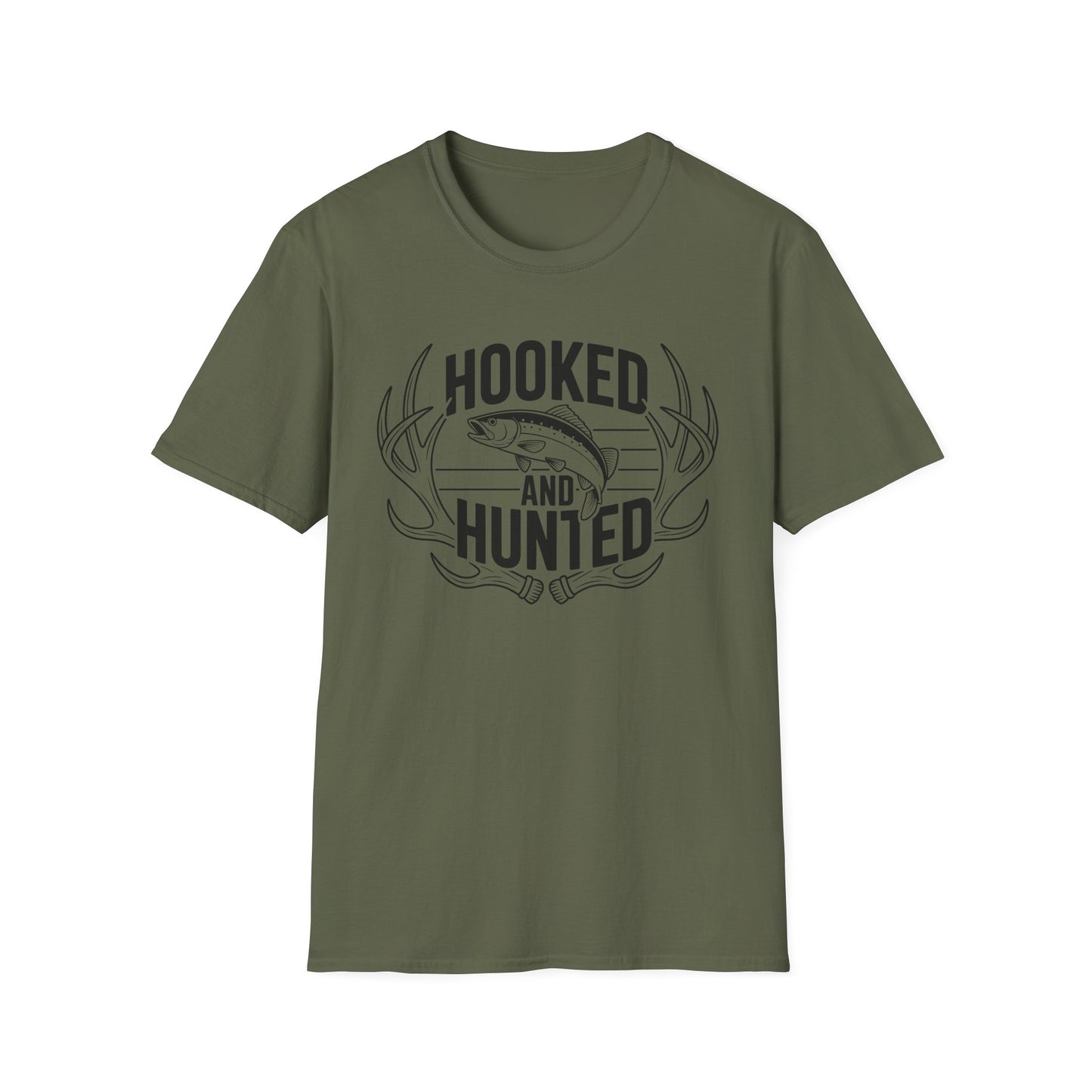 Hooked and Hunted Shield T Shirt