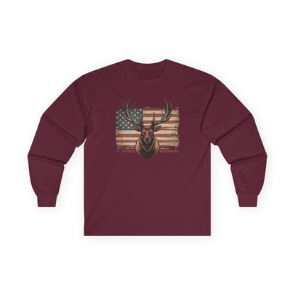 Elk Hunter Patriotic Long Sleeve Tee