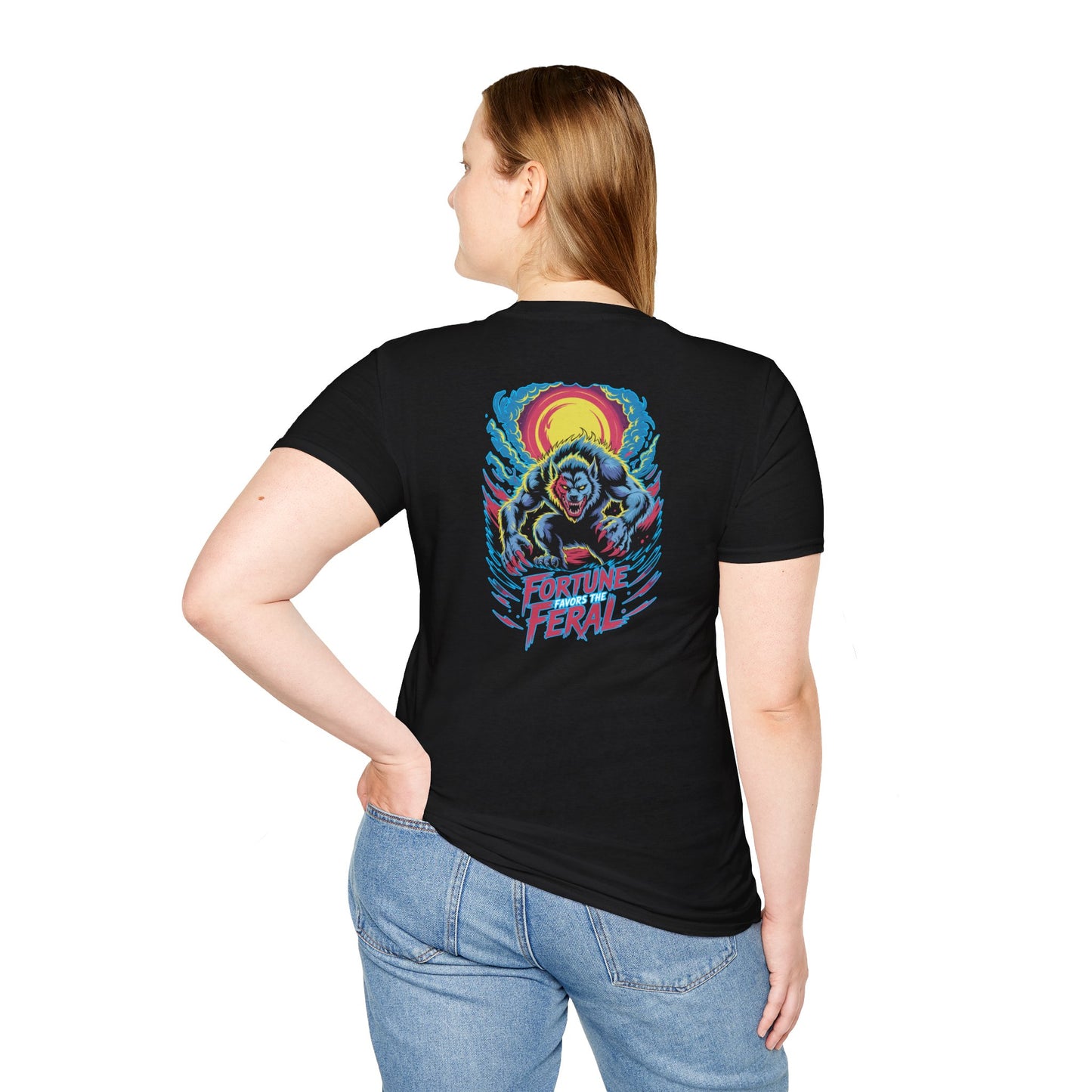 Fortune Favors The Feral Werewolf Graphic Halloween T-Shirt