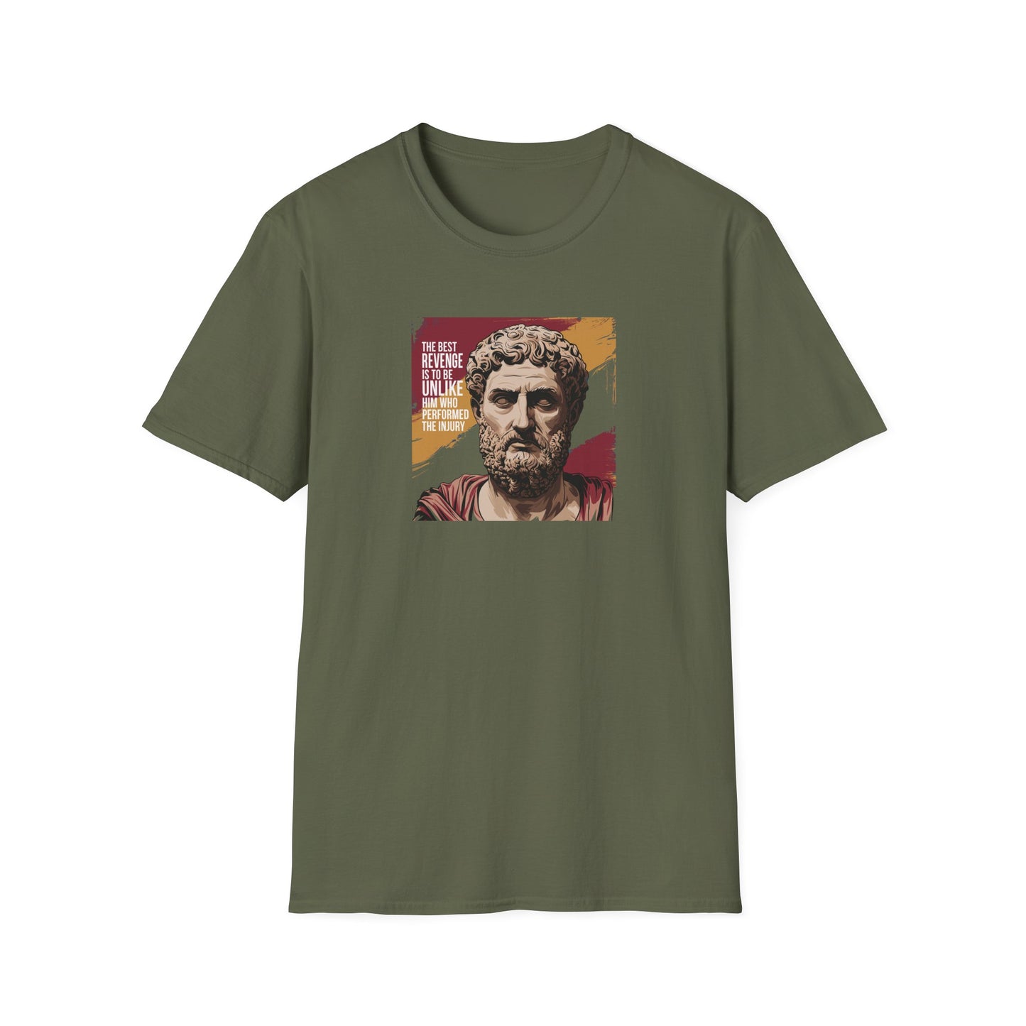 Marcus Aurelius Quote "The best revenge is to be unlike him who performed the injury" Unisex Softstyle T-Shirt