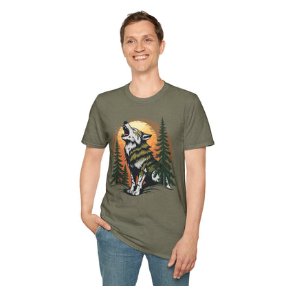 Howling Wolf Abstract T-Shirt