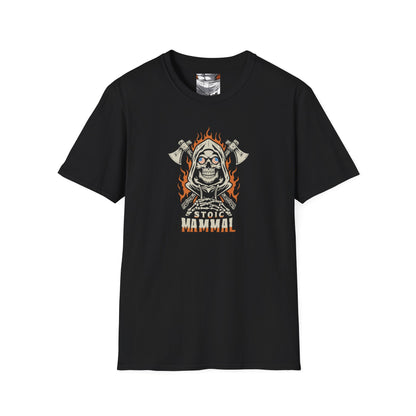 Retro Tattoo Style Skull with Axes Stoic Mammal Unisex Softstyle T-Shirt