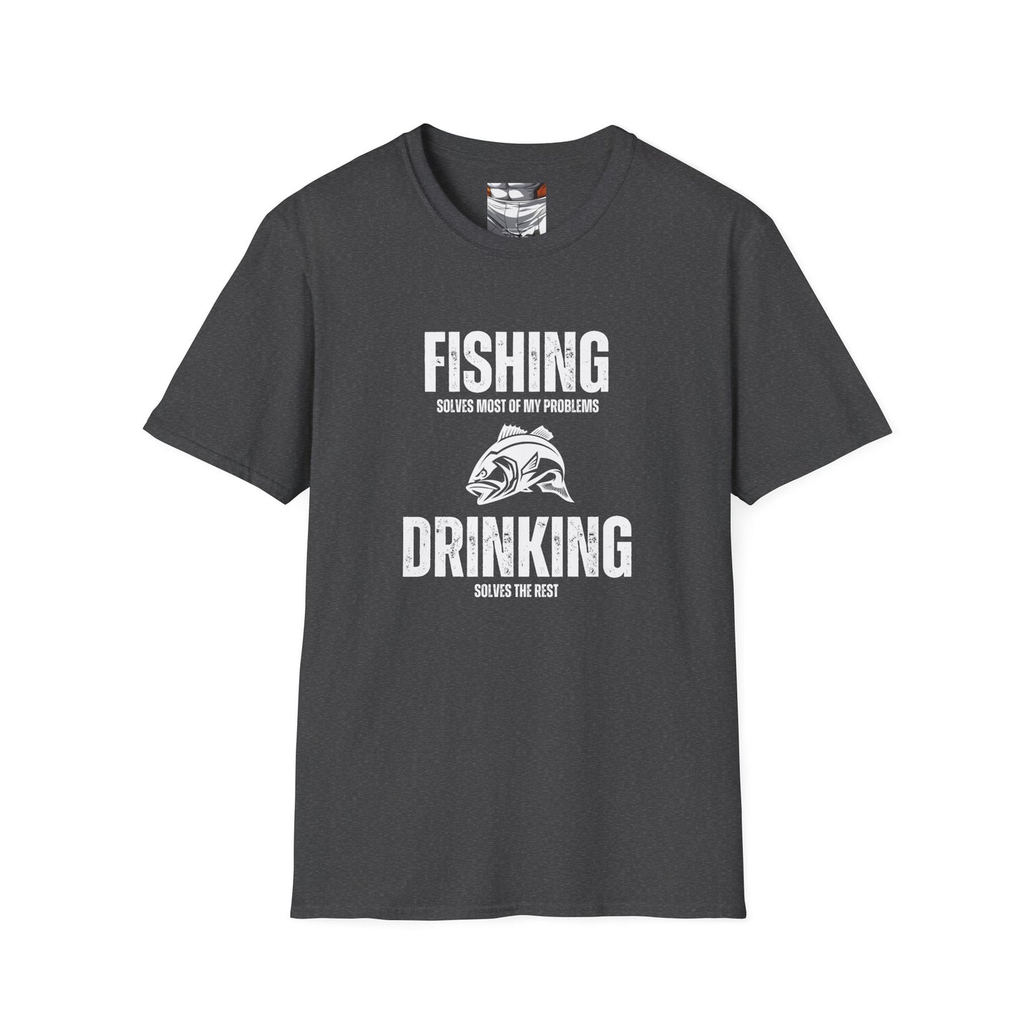 Fishing Solves Most Of My Problems Drinking Solves the Rest Unisex Softstyle T-Shirt