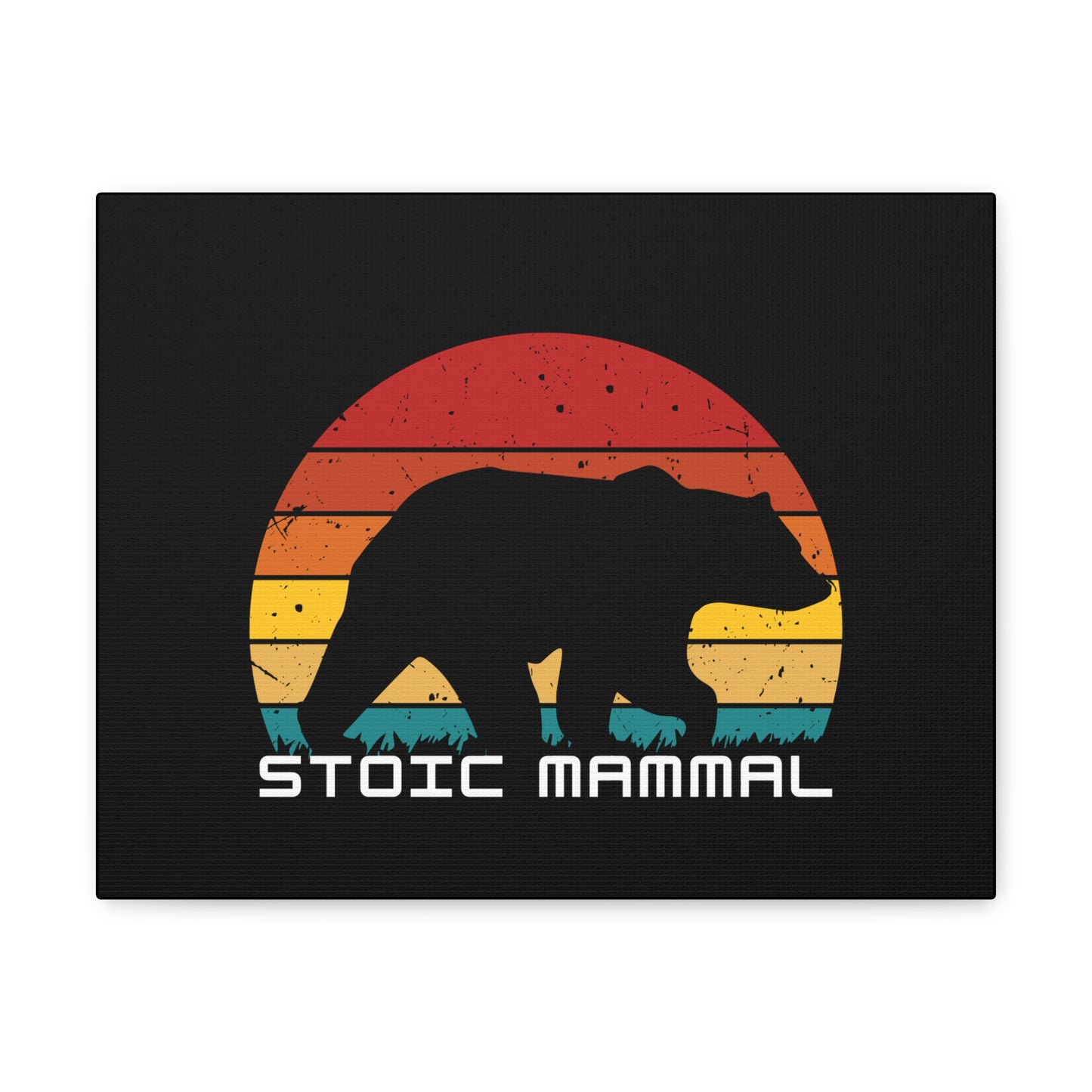 Retro Bear Stoic Mammal Canvas (No Frame)