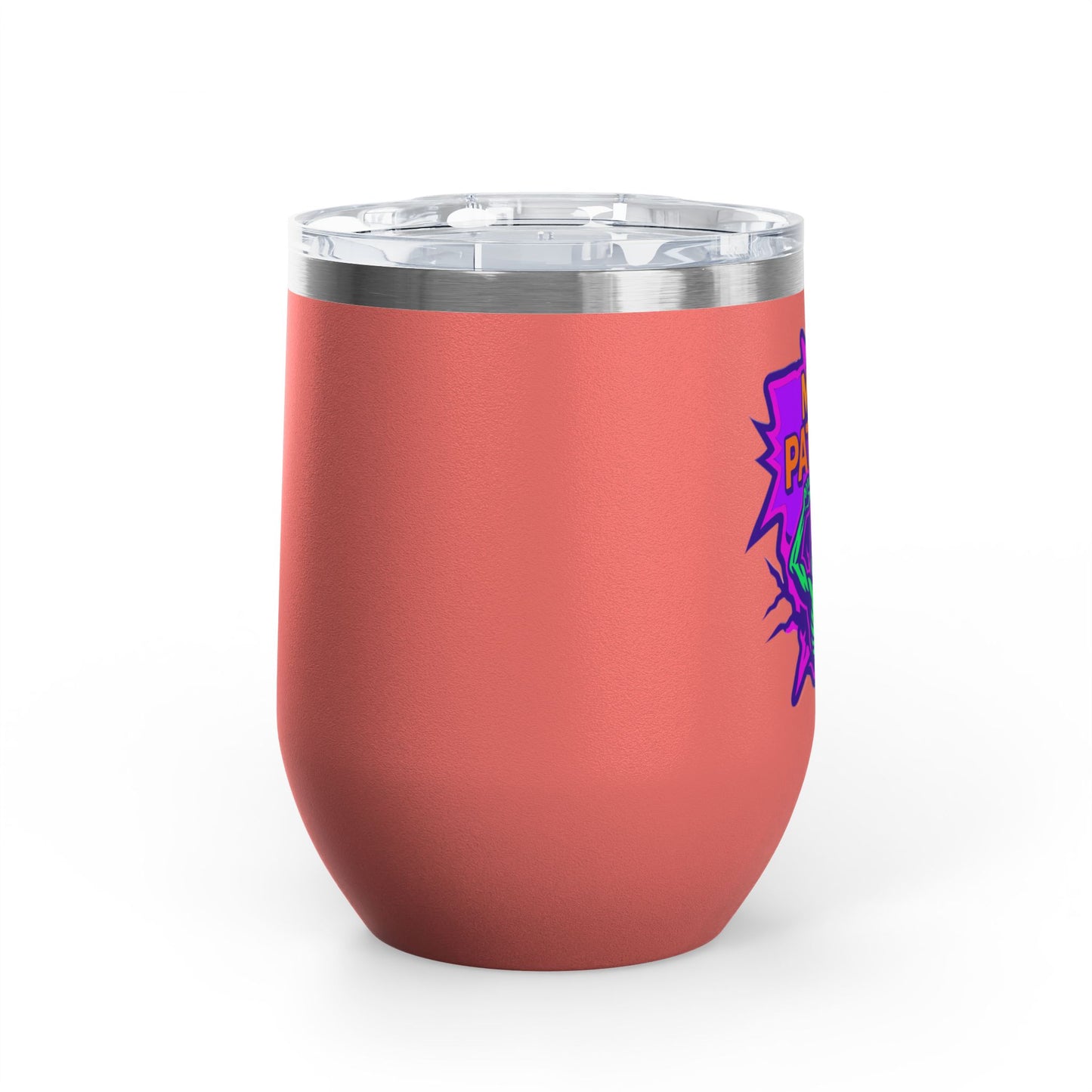 Mom Patrol Wine Tumbler | Fun Skeleton Design, Unique Gift for Moms, Halloween, Parties, Wine Lovers, Summer