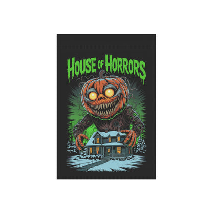 House Of Horrors Halloween Garden Banner, Spooky Outdoor Decor, Fall Flag, Yard Art, Pumpkin Decorations