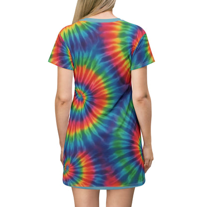 Classic Rainbow Swirl T Shirt Dress