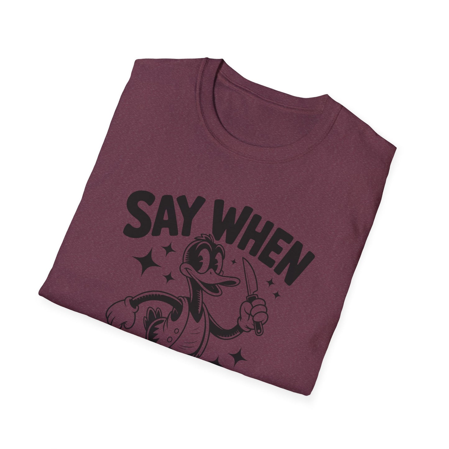 Beaky Slice Say When T-Shirt Retro Duck Cartoon Tee