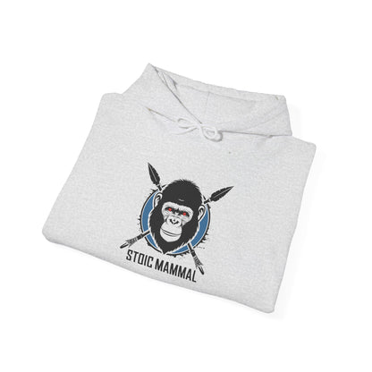 True Blue Stoic Mammal Primal Chimp Unisex Hooded Sweatshirt