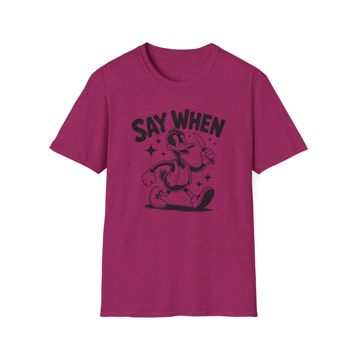 Beaky Slice Say When T-Shirt Retro Duck Cartoon Tee