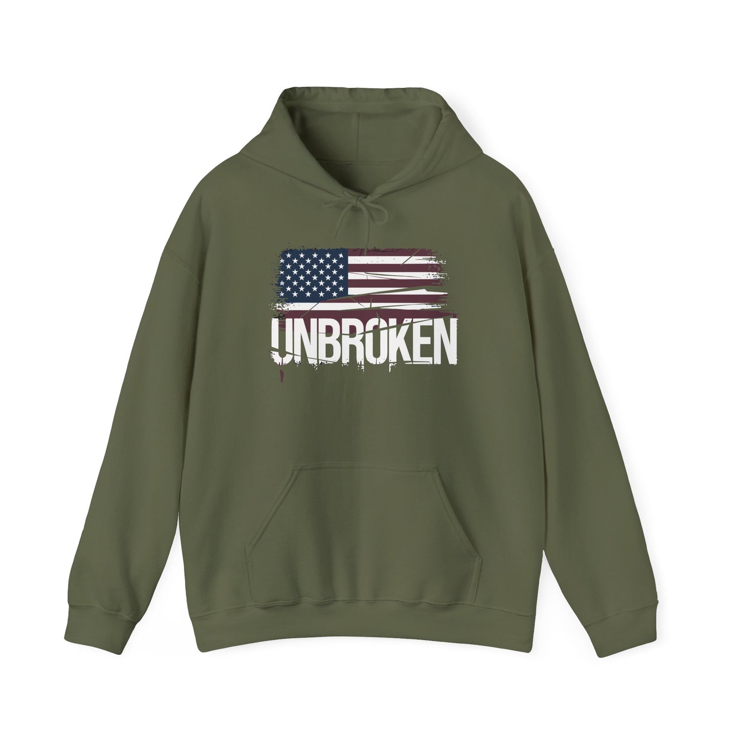 Unbroken Tattered American Flag Unisex Heavy Blend™ Hooded Sweatshirt