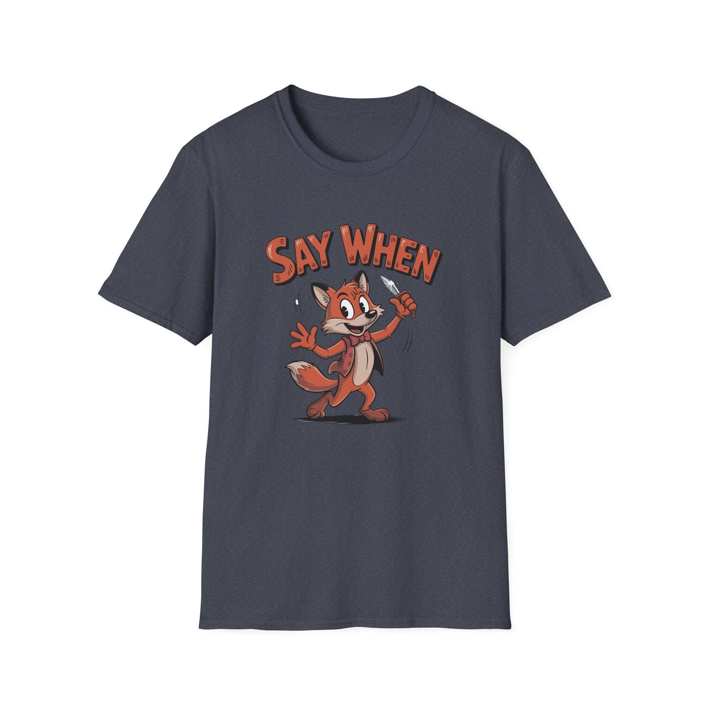 Flicker the Fox Say When T-Shirt  Vintage Dancing Dagger Fox Tee