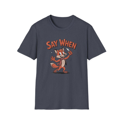 Flicker the Fox Say When T-Shirt  Vintage Dancing Dagger Fox Tee
