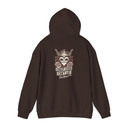 Crazy Eyes Can't Lie Hoodie Front and Back Stoic Mammal