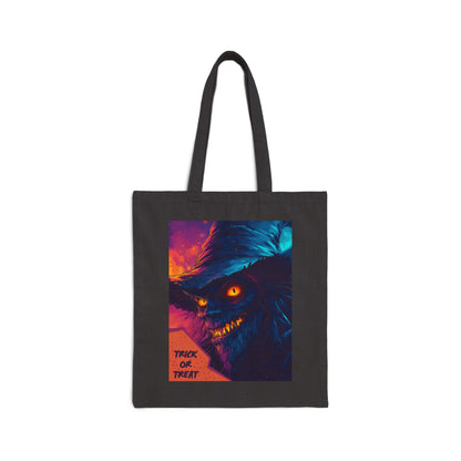 Wolf Witch Trick Or Treat Bag Cotton Canvas Tote Bag