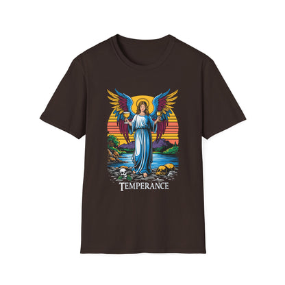 Temperance Angel Design Spiritual Apparel Mindfulness Unisex Softstyle T-Shirt