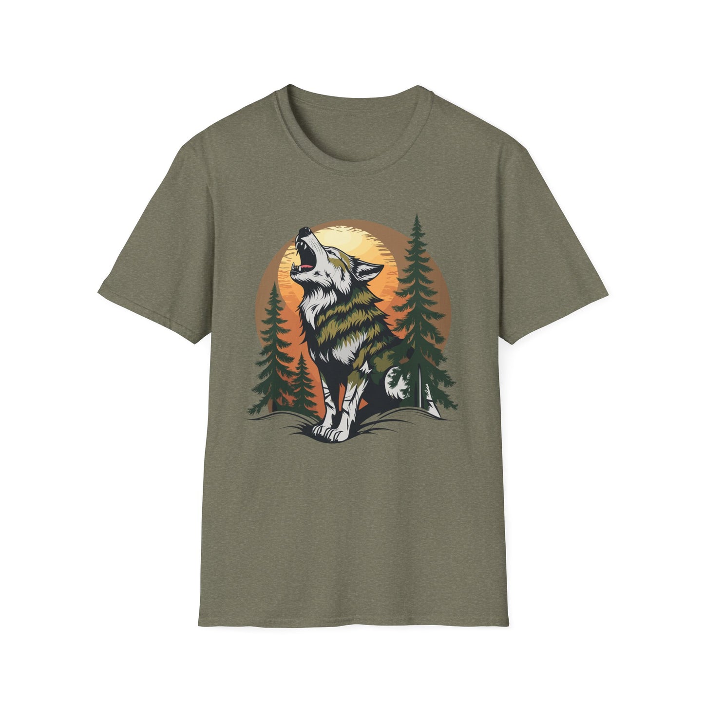 Howling Wolf Abstract T-Shirt