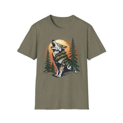 Howling Wolf Abstract T-Shirt